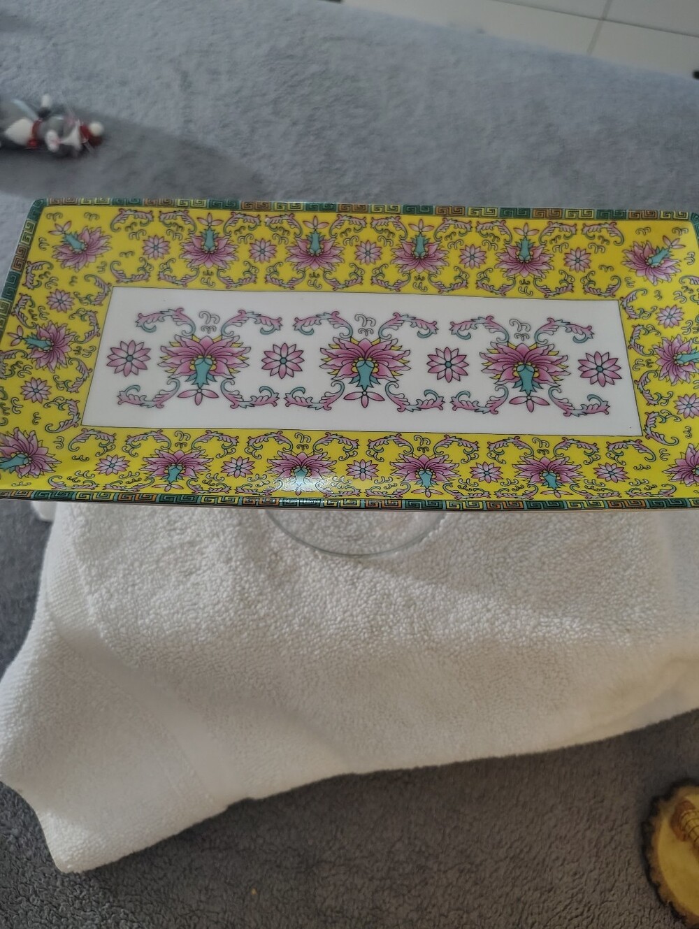 Cost Plus World Trinket Vanity /Serving Tray With A Glass Holder